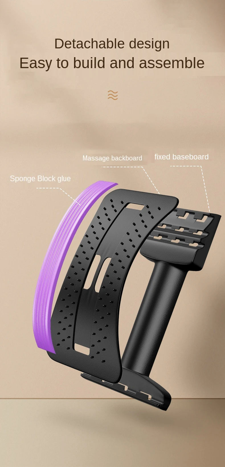 Lumbar Soothing Device, Lumbar Stretching Massager, Yoga Spine Correction, Hump Back Exercise and Stretching Equipment