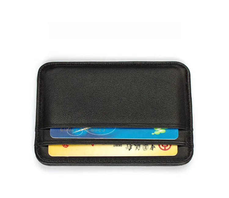 New Slim 100% Sheepskin Genuine Leather Men's Wallet Male Thin Mini ID Credit Card Holder Small Cardholder Purse For Man