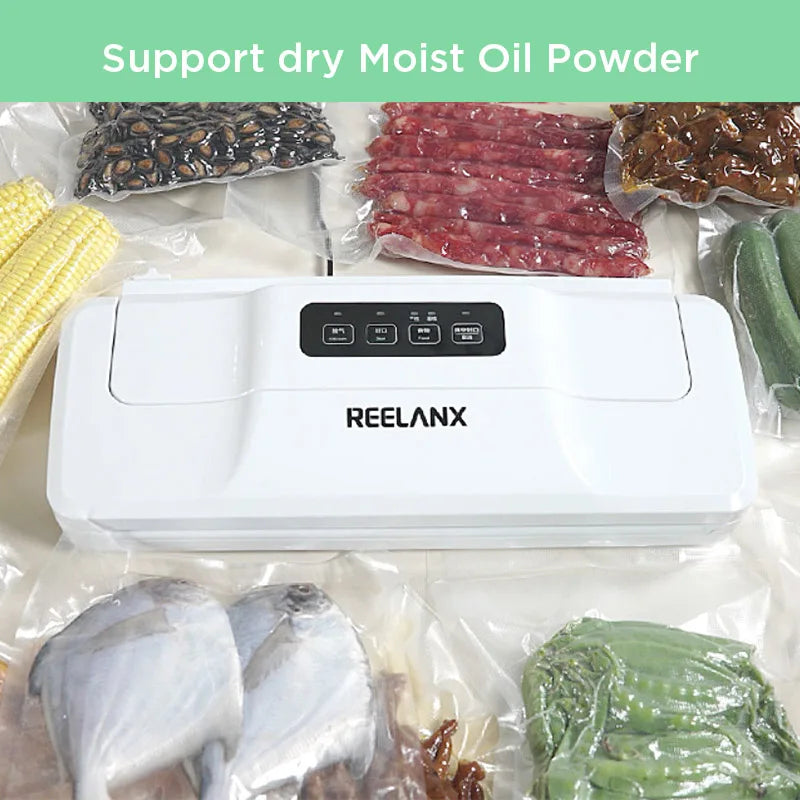 REELANX Vacuum Sealer V1 140W Automatic Vacuum Packing Machine for Food with 15pcs Bags Best Vacuum Packer Sealing Packaging