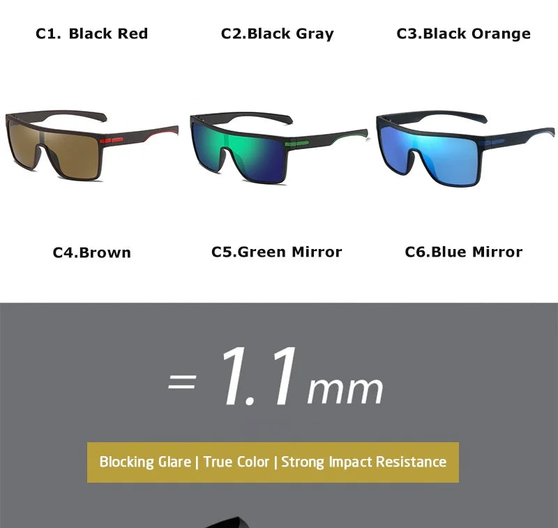 CRIXALIS Fashion Polarized Sunglasses For Men Square Oversized Anti Glare Driver Mirror Sun Glasses Women UV400 Goggles Male