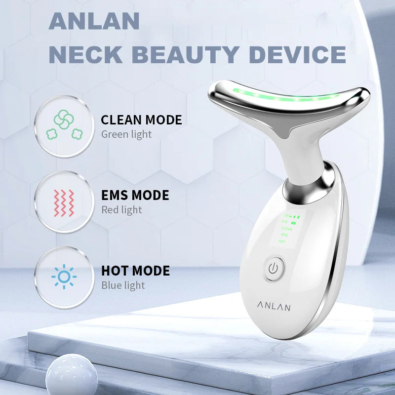 ANLAN Neck Face Beauty Device EMS Face Neck Lifting 3 Colors Light Heat Skincare Skin Tighten Reduce Double Chin Skin Care Tools