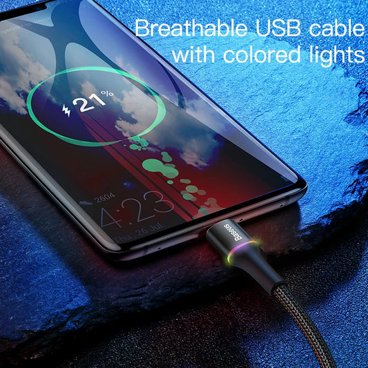 3A USB Type C Fast Charging Cable for Xiaomi, Samsung, Huawei | LED Indicator | Bulbusbow