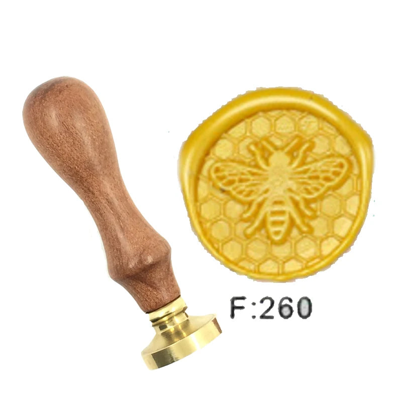 lovely Natural Bee Wax Stamp Exquisite Paint wood handle,DIY Ancient Seal Retro Stamp,Personalized Stamp Wax Seal High Quality