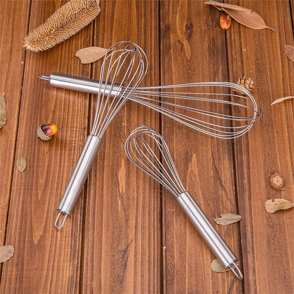 8/10/12 inches Stainless Steel Balloon Wire Whisk Manual Egg Beater Mixer Kitchen Baking Utensil Milk Cream Butter Whisk Mixer