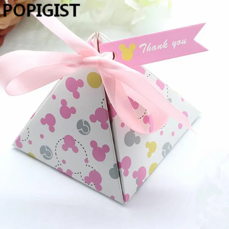 Minnie Double-sided print Floral Baby Shower Candy Boxes Kids Baby Birthday Party Gift Boxes Supplies christmas decorations