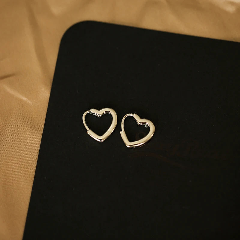 925 Silver Heart Huggie Hoop Earrings for Women | Bulbusbow - Trendy & Unique Sterling Plata Earrings