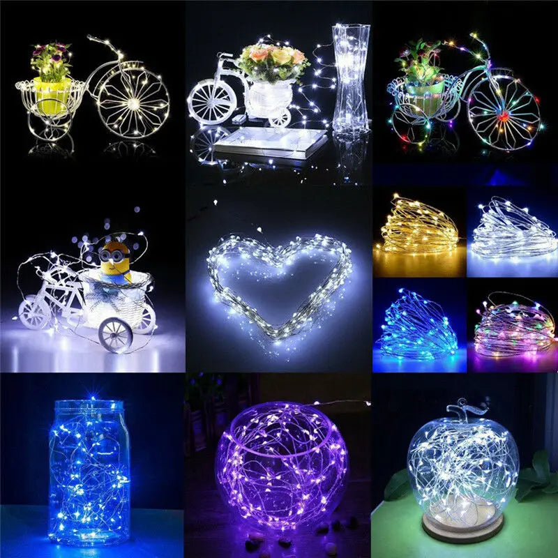 1M 2M 3M 5M 10M Copper Wire LED String lights Holiday lighting Fairy Garland For Christmas Tree Wedding Party Decoration