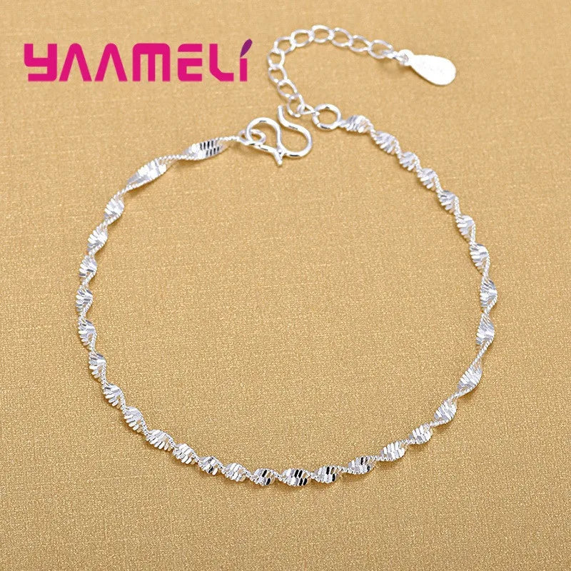 Trendy Women Foot Chains Adjustable Mujer Charm 925 Sterling Silver Color Anklets Bohemia Jewelry Summer Holiday Design