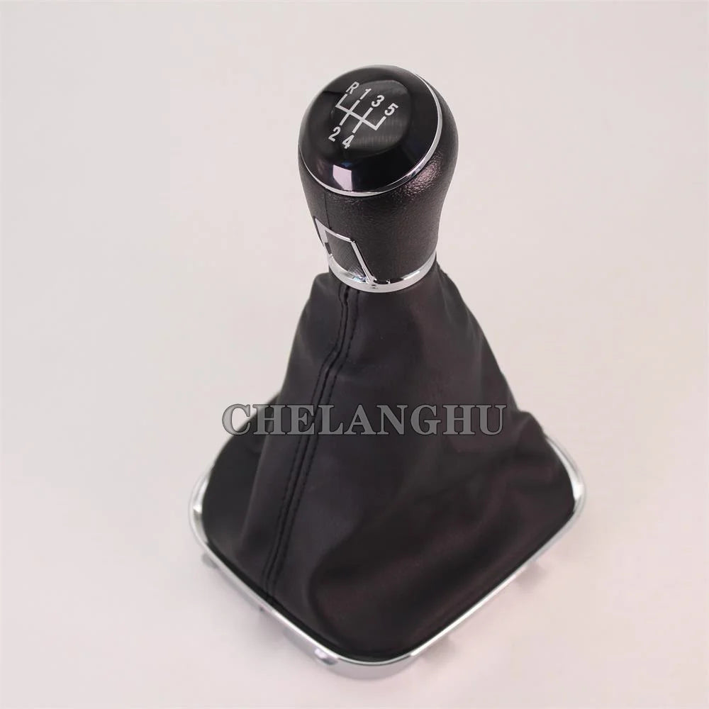 5 Speed Gear Stick shift knob Level leather Boot For VW Polo 6R Hatchback 2009 2010 2011 2012 2013 Car-styling