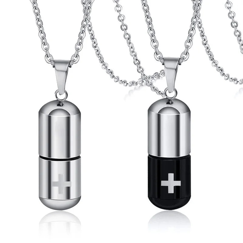 Vnox Hollow Pill Necklace by Bulbusbow