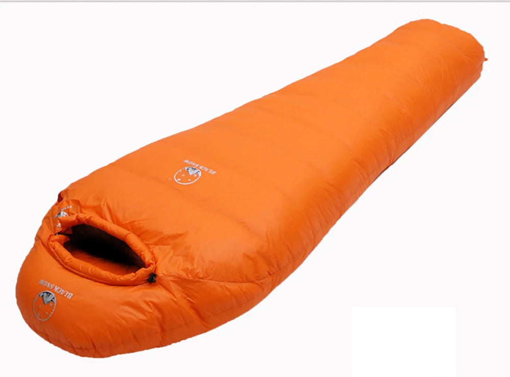 Very Warm White Goose Down Filled Adult Mummy Style Sleeping Bag Fit for Winter Thermal 4 Kinds of Thickness Travel Camping