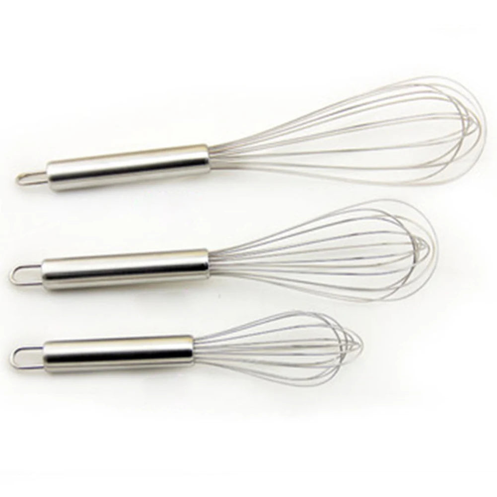 8/10/12 inches Stainless Steel Balloon Wire Whisk Manual Egg Beater Mixer Kitchen Baking Utensil Milk Cream Butter Whisk Mixer