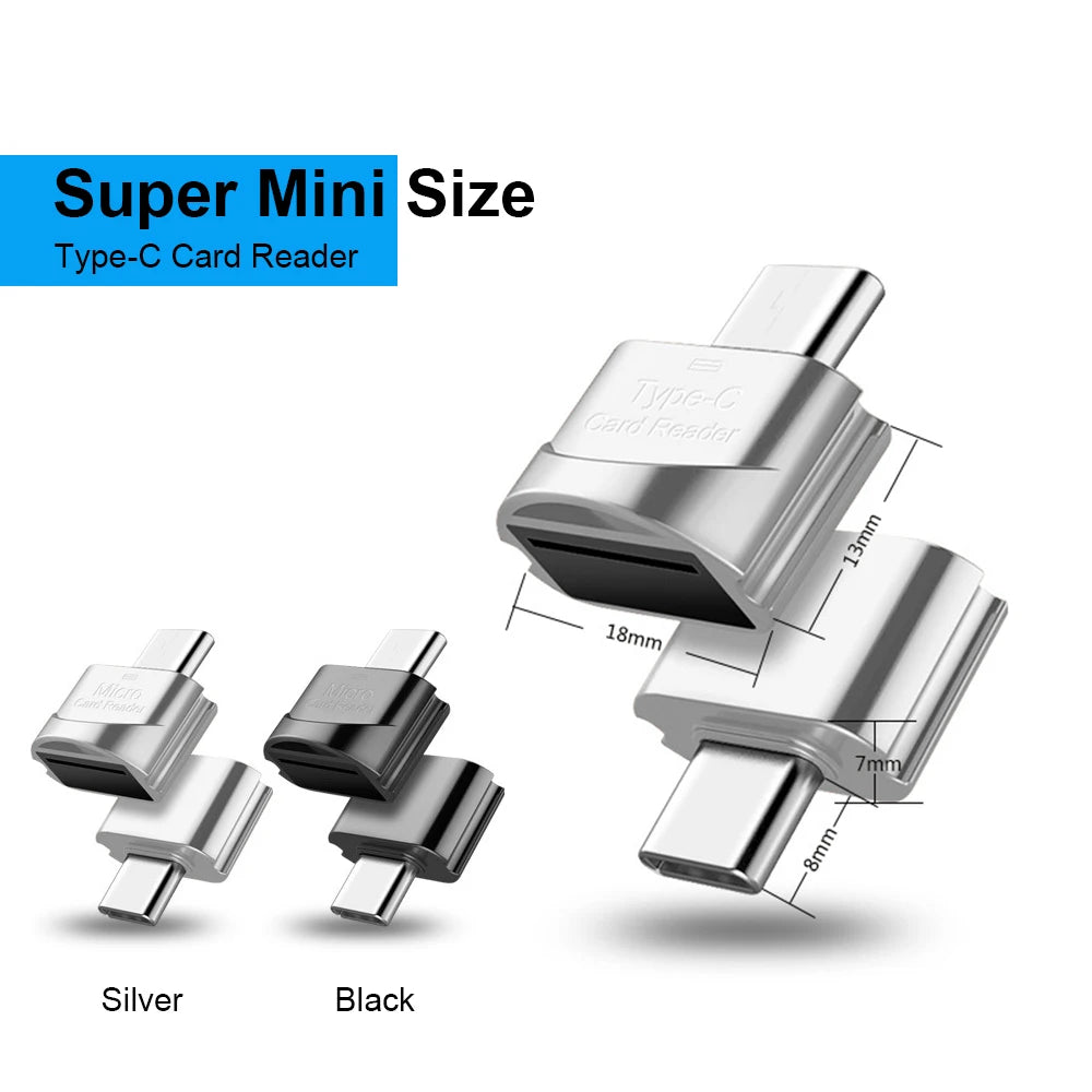 Type C To Microsd TF Adapters OTG Smart Memory Card Reader Type-C Micro USB To Micro-SD Adapter For PC/Mac