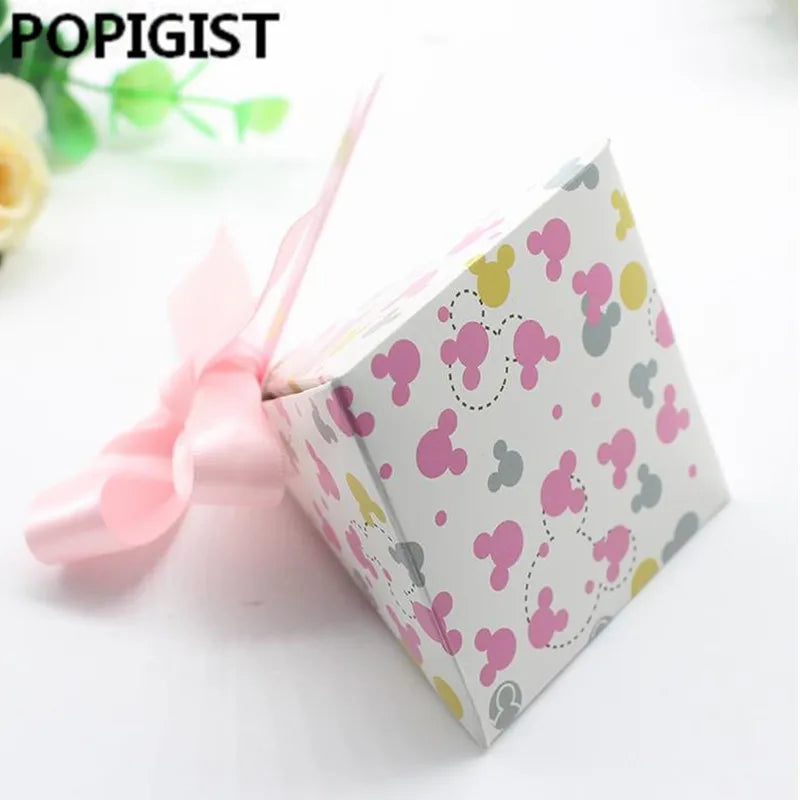 Minnie Double-sided print Floral Baby Shower Candy Boxes Kids Baby Birthday Party Gift Boxes Supplies christmas decorations