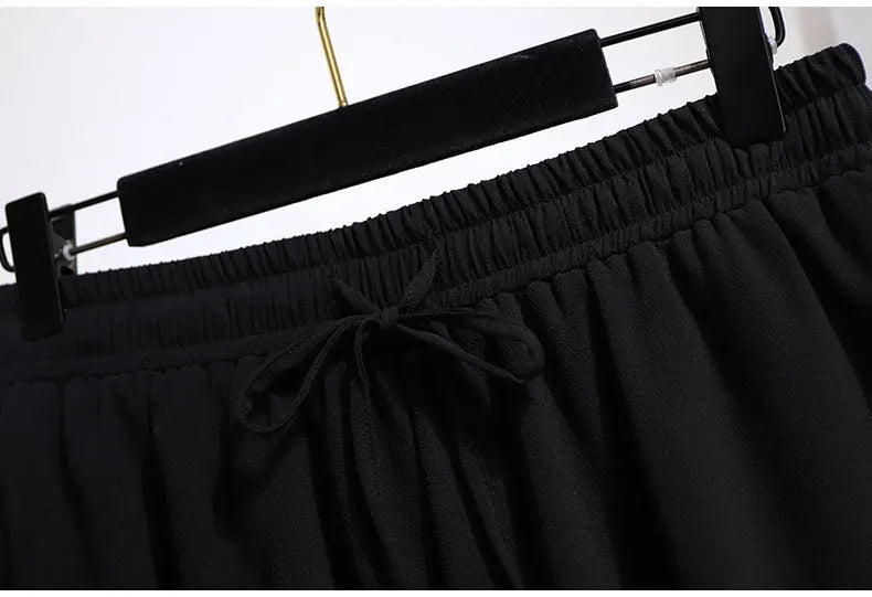 Plus Size 6XL 150KG Women Chiffon Shorts new arrival casual summer hot sale women shorts Casual Black White Shorts