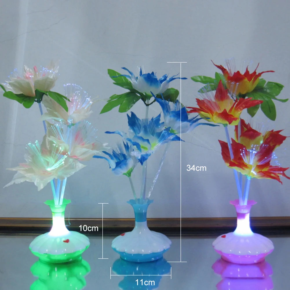 Colored Fiber Optic LED Light-up Mini Christmas Tree with Top Star Battery Powered Christmas Tree Decoration Lamp Christmas gift