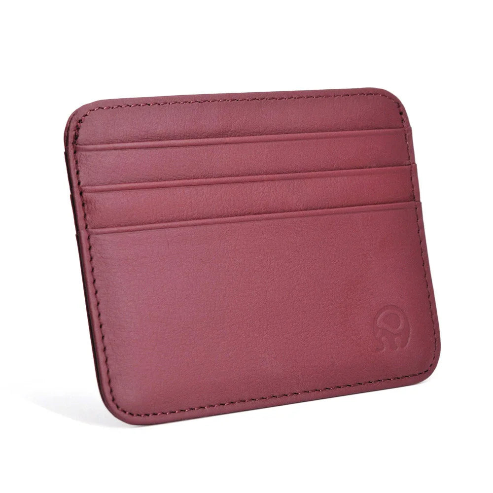 New Thin Genuine Leather Mini Wallet Slim Bank Credit Card Holder Men's Business Small ID Case For Man Purse 6 Slots Cardholder