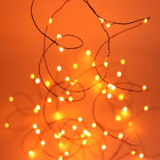 10M 100 LED Lights Decoration Halloween Black Wire Orange Purple Color Halloween Decoration Fairy Lights for Home Decor