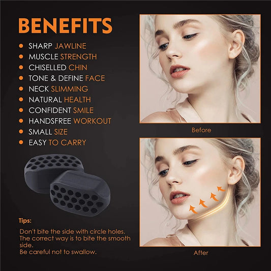 Dropshipping Facial Jaw Exerciser Gym Fitness Ball JawLine Muscle Training Double Chin Reducer Neck Face Slimming Mouth Jawliner