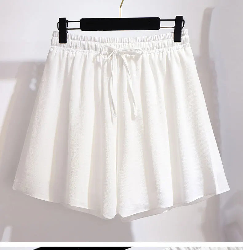 Plus Size 6XL 150KG Women Chiffon Shorts new arrival casual summer hot sale women shorts Casual Black White Shorts