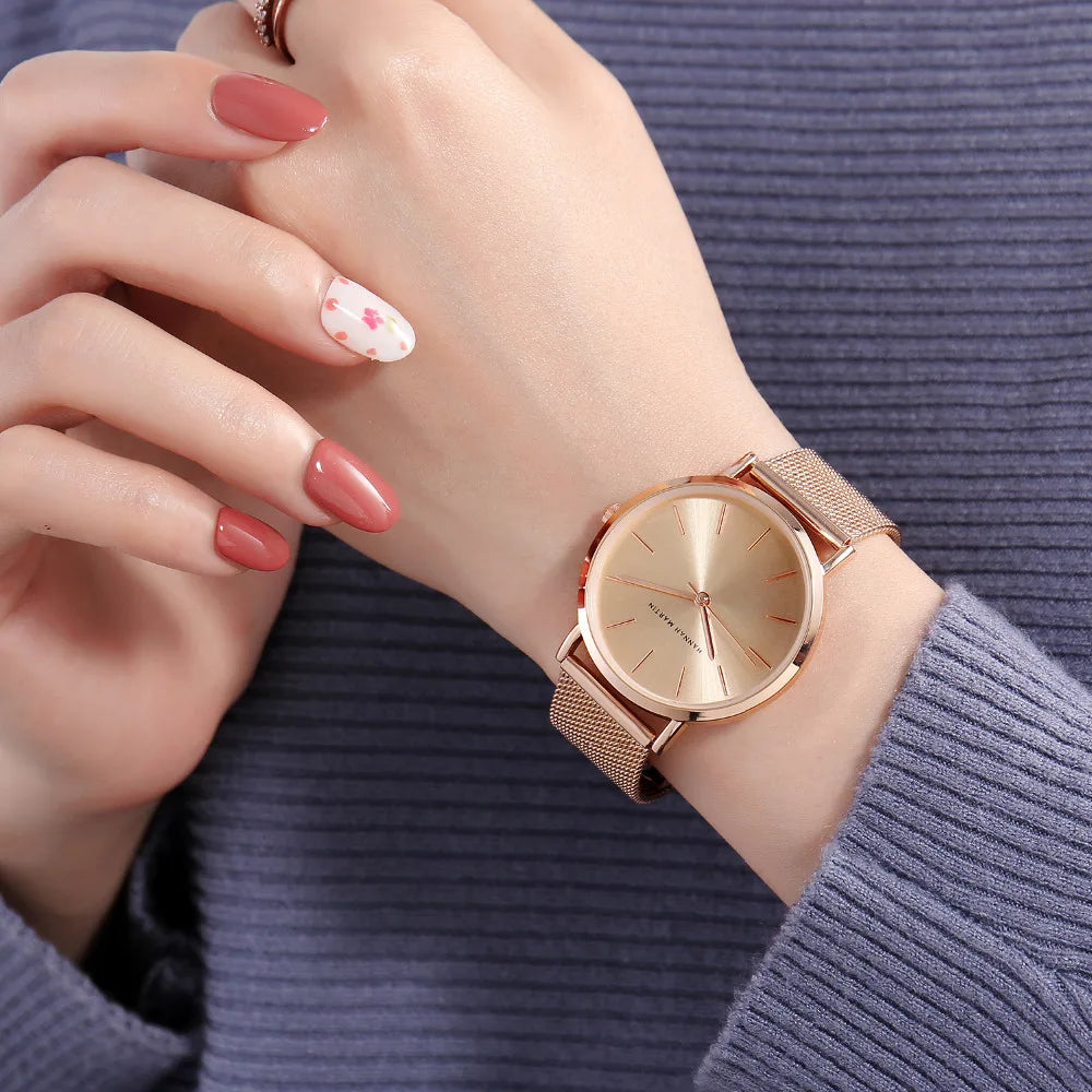 Drop Shipping A++++ Quality Stainless Steel Band Japan Quartz Movement Waterproof Women Full Rose Gold Ladies Luxury Wrist Watch