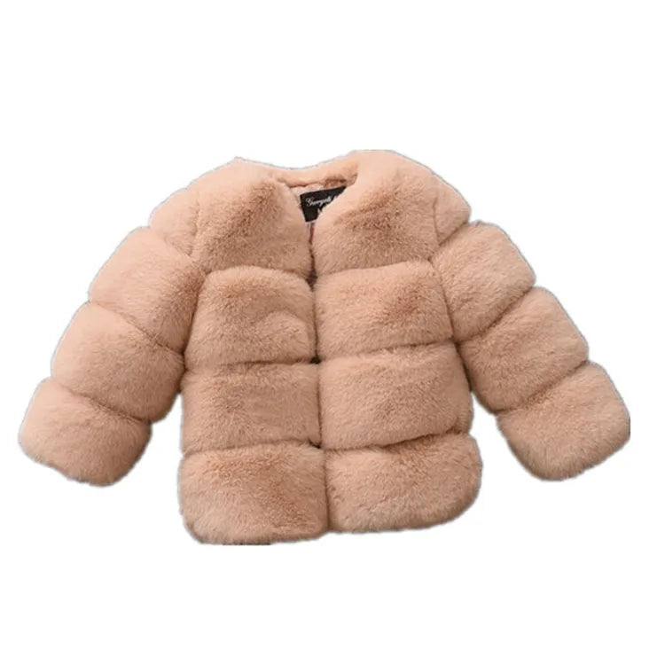 Baby Girls Faux Fur Coat Winter Children Girls Long Sleeve Christmas Jacket Warm Kids Girls Snow Coat Girls Outerwear Clothing