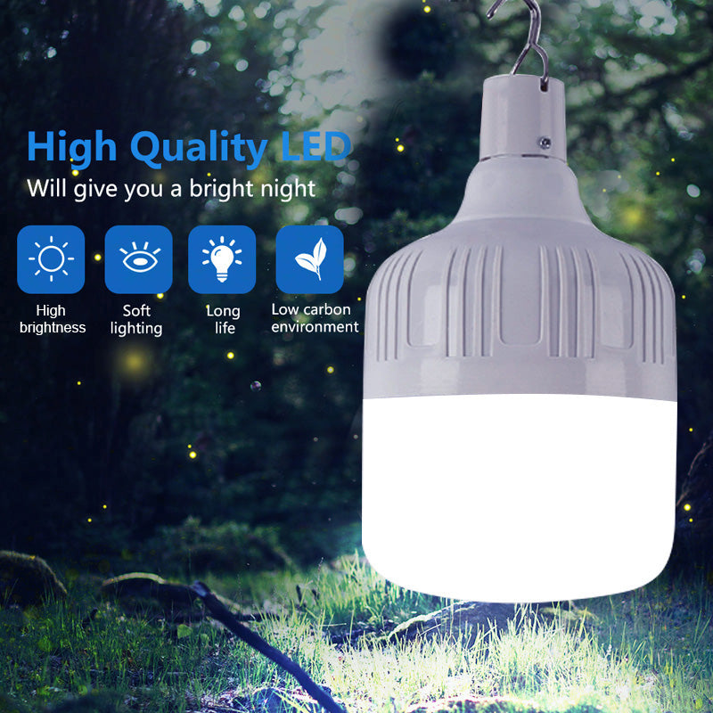 USB Rechargeable LED Bulb Emergency Lights Outdoor BBQ Camping Lantern Spotlights Hanging Lamp