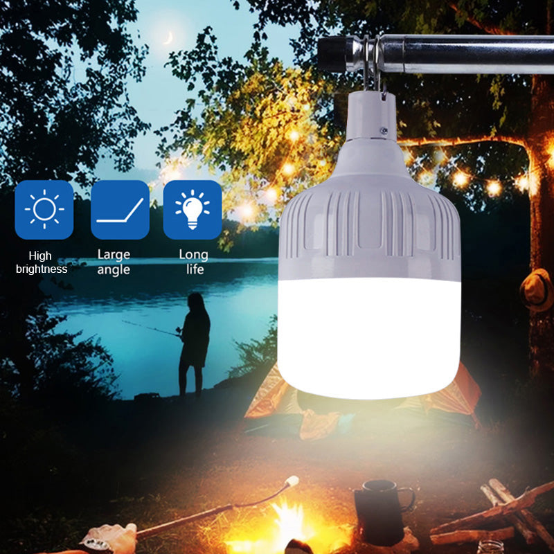 USB Rechargeable LED Bulb Emergency Lights Outdoor BBQ Camping Lantern Spotlights Hanging Lamp