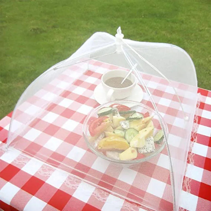 Kitchen Foldable Food Mesh Cover Anti-fly Umbrella Tent Cover Vegetable Fruit Breathable Insect-Proof Lid Food Protection Gadget