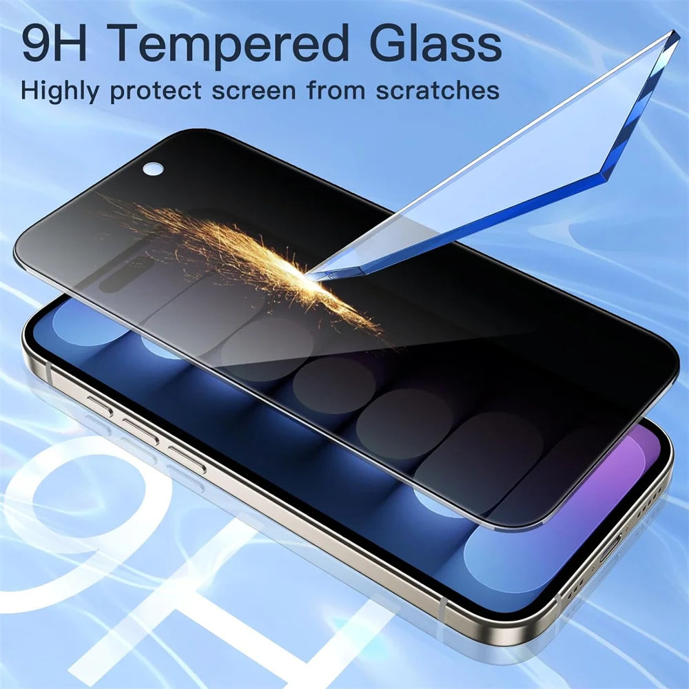 Anti-Spy Glass For iPhone 16 15 14 13 Pro Max Privacy Screen Protectors & Camera Protection Film For iPhone15 12 11 Pro mica