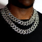 Punk Hip Hop Iced Out Rhinestones Cuban Chain Necklace For Men Women Bling Crystal Prong Cuban Link Choker Necklace Jewelry Gift