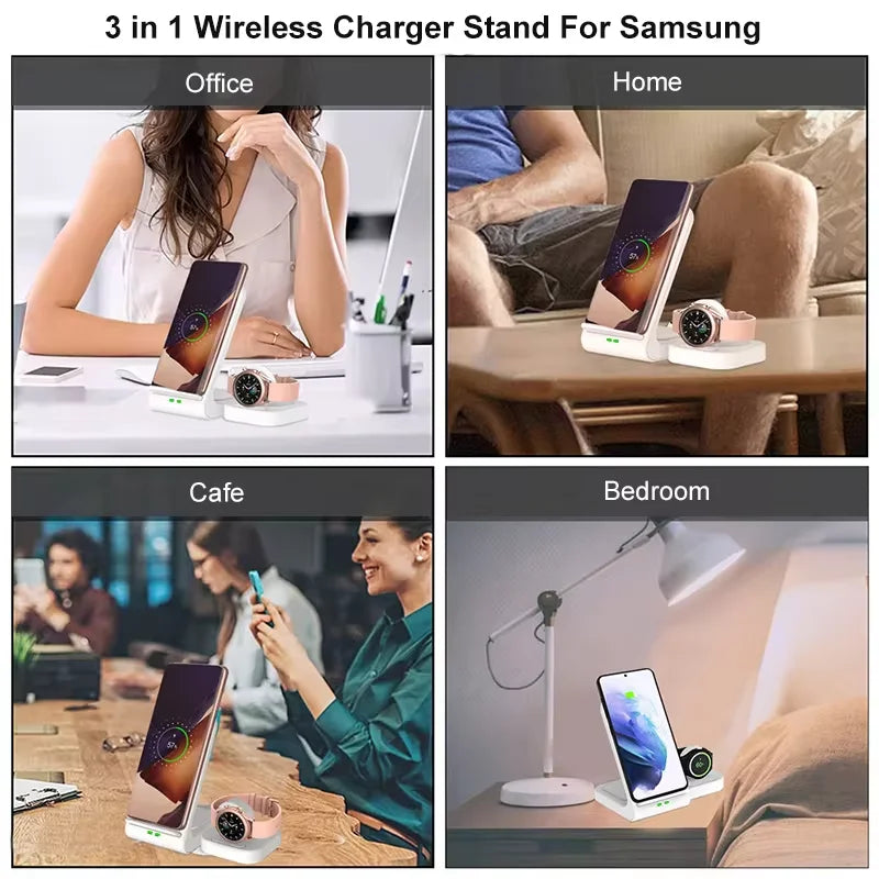 Wireless Charging Station 3 in 1 Fast Charging Station for Samsung Galaxy S23 S22 Ultra Wireless Charger for Galaxy Watch  5 Pro