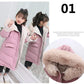 New Girls clothing Winter Warm down Cotton Jackets Children parka faux Fur Collar Coat Girl Thicken overalls Hooded kids Clothes