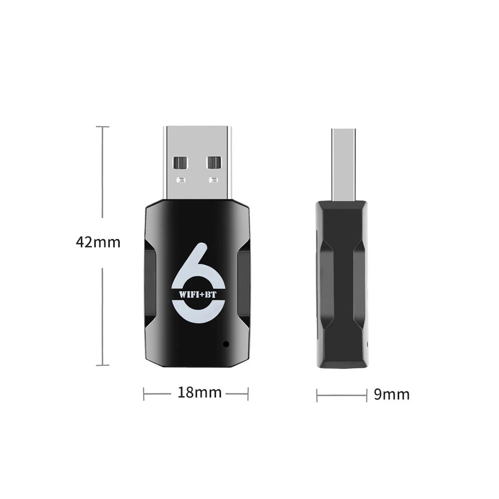 WiFi USB 适配器 900Mbps 蓝牙 5.3 无线双频 2.4G/5GHz Wi-Fi USB 加密狗 Wlan 接收器适用于 PC/笔记本电脑无需驱动程序