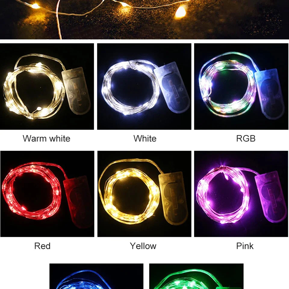 1M 2M 3M 5M LED Fairy Light Copper Wire String Light Night lamp Mini Christmas Garland Light Waterproof for Wedding Xmas Party