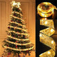 Christmas Decoration LED Ribbon Fairy Lights Christmas Tree Ornaments for Home 2025 DIY Bows Light String Navidad New Year 2025