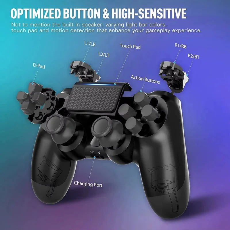 Wireless Game Controller Bluetooth No-Delay Gamepad For PS4 PS3 Console Six-Axis Dual Vibration PC Gaming Joystick With Touchpad