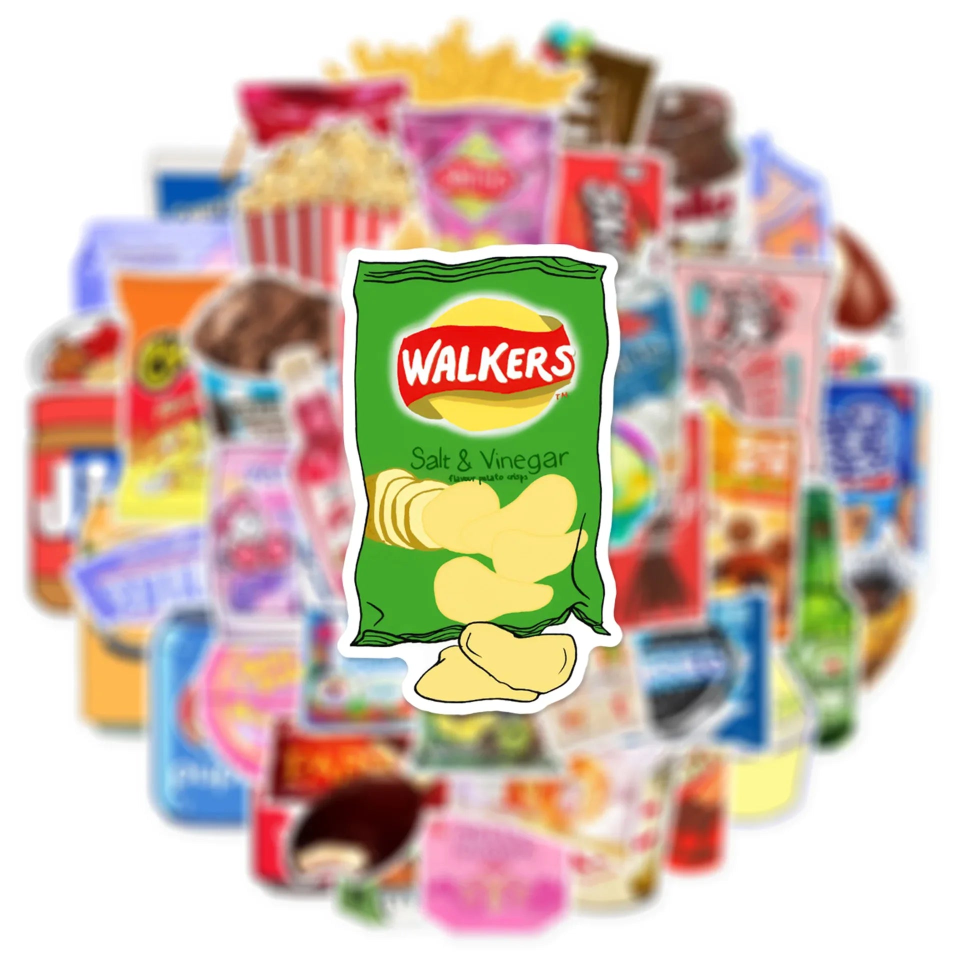 10/30/50Pcs Cartoon Snack Bag Waterproof Graffiti Sticker Aesthetic Decorative Luggage Laptop Cup Phone Scrapbook Kids Stickers