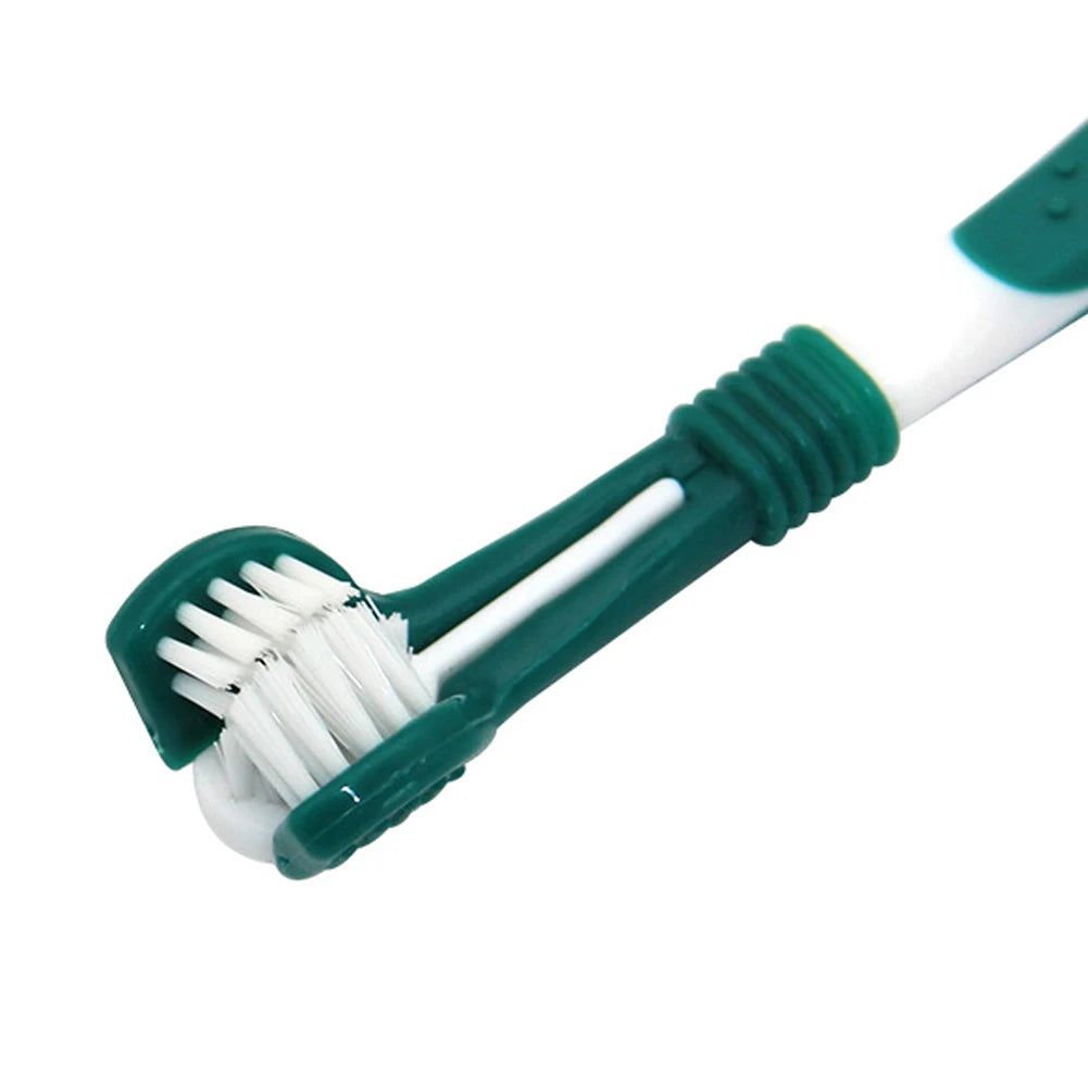 Three Sided Pet Toothbrush Three-Head Multi-angle Toothbrush Cleaning Dog Cat Brush Bad Breath Teeth Care Tool