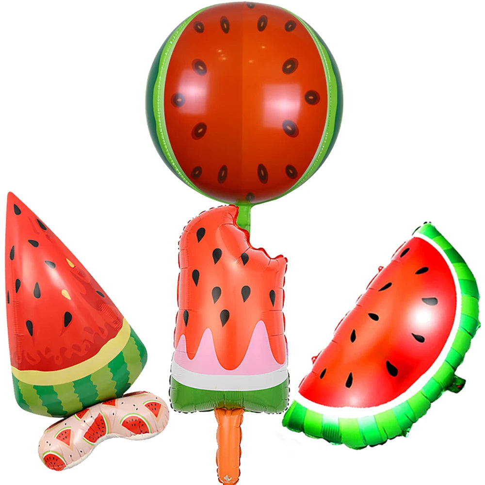 Watermelon Balloons Cartoon Red Green Fruit Helium Balloons Baby Shower Summer Watermelon Theme Birthday Party Decor Supplies