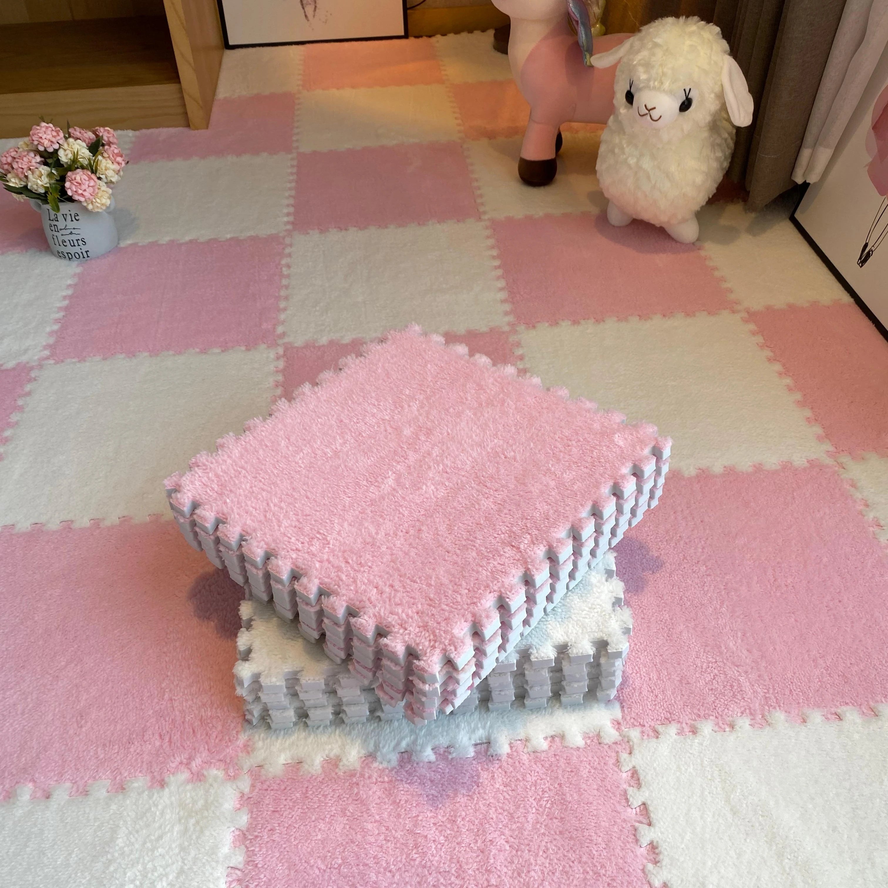 Soft Plush  Baby Play Mat EVA Foam Children's Carpet Interlocking Exercise Tiles Floor Carpet And Rug for Kids Pad 30*30 CM