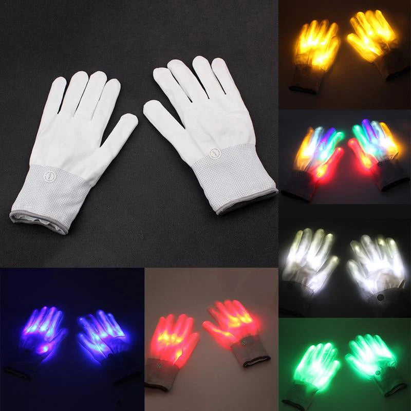 Wireless Luminous LED Horror Mask Glowing Halloween Party Mask With Gloves Cosplay Props Light Up Scary Mask Festival Costume