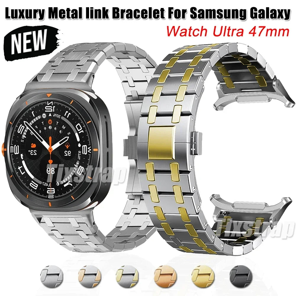 Metal link Bracelet for samsung galaxy watch Ultra 47mm Luxury Stainless steel strap galaxy watch ultra47mm strap women man band