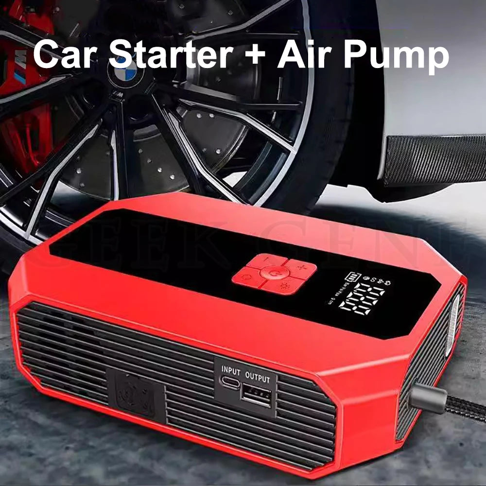 New 1200A 26800mAh Car Jump Starter 4 In 1 Pump Air Compressor Starting Device Power Bank 12V Digital Tire Inflator 150PSI