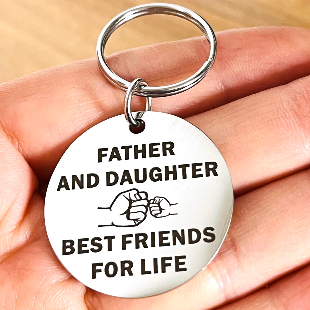 Father and Daughter Father's Day Keychain Daughter Necklace Set Gift for Dad Daughter Daughter Keyring Necklace Gift for Dad