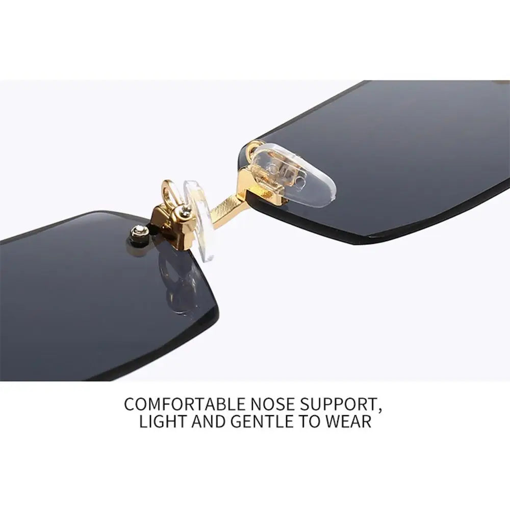 UV400 Rimless Rectangle Sunglasses Fashion Y2K Frameless Sun Glasses Shades for Women & Men