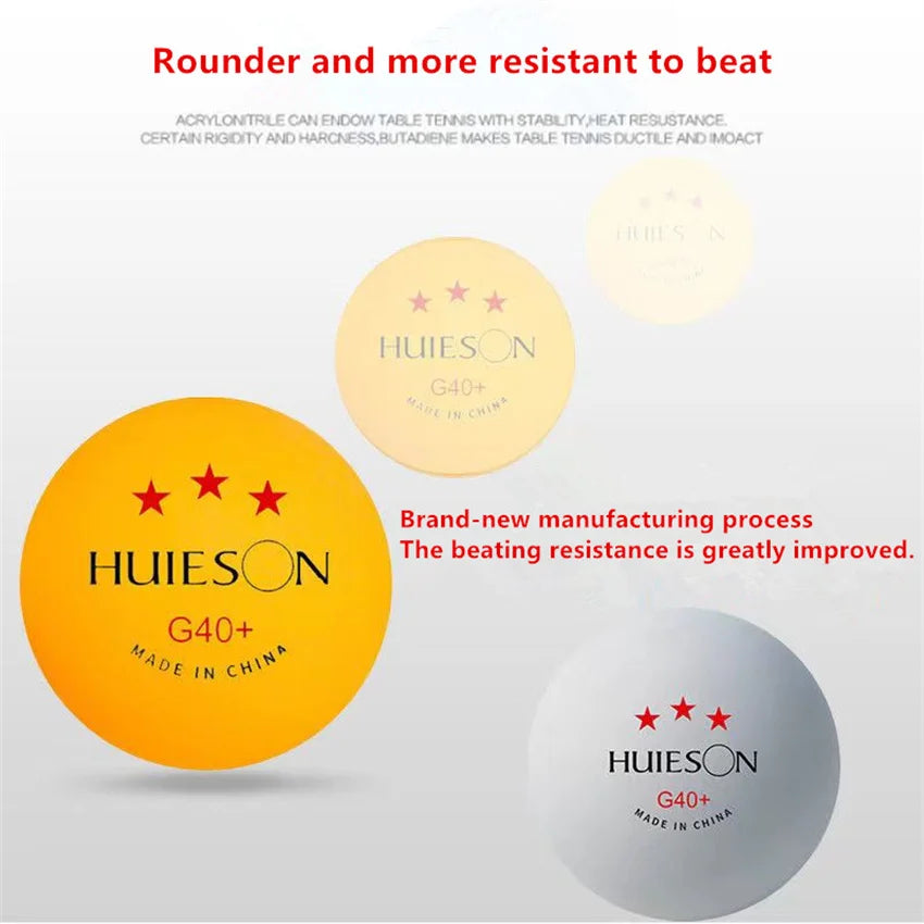 New Huieson 3 Star Ping Pong Balls ABS+ Material Professional Table Tennis Balls TTF Standard Table Tennis For Competition