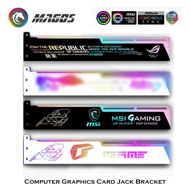 DIY GPU Bracket Holder & Graphics Card Support ASUS MSI AORUS ROG 5V 3pin ARGB MOD Gamer Case Decoration