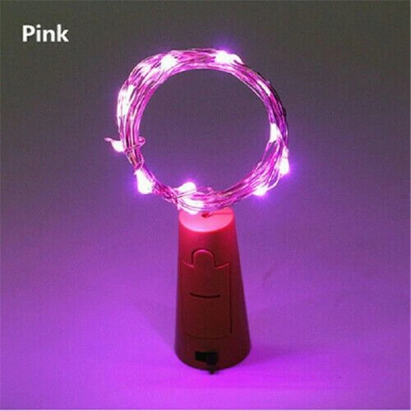 1pcs 1M 2M LED string lights Copper Silver Wire Fairy Light Garland Bottle Stopper For Glass Craft Wedding Christmas Decoration