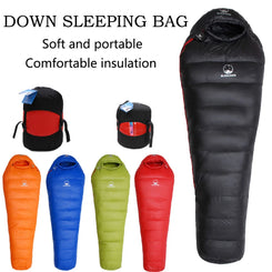 Camping Sleeping Bag Very Warm White Goose Down Adult Mummy Style Sleep Bag 4 Kind of Thickness for Autumn Winter Outdoor Travel